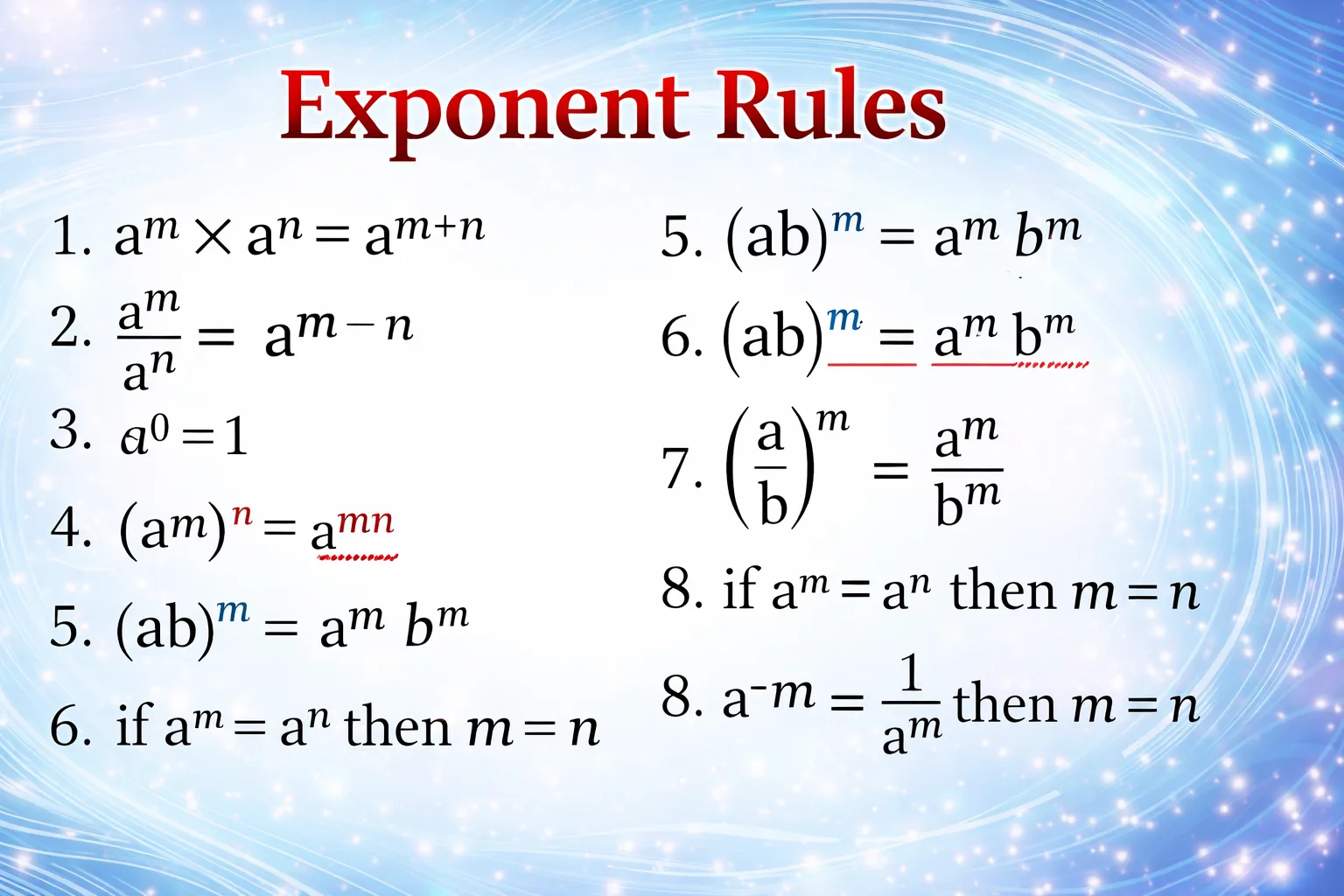 TS Polycet Exponent Rules