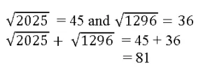 SSC CGL Square Roots MCQs 9